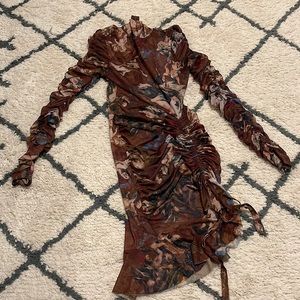 See thru Fashion Nova scrunch dress